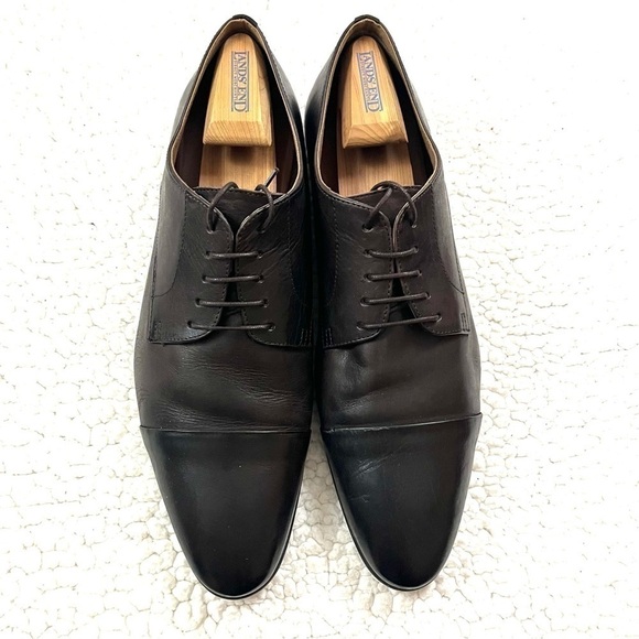 Aldo Ancede Leather Dark Brown & Black Lace Up Almond Toe Dress Shoes Size 12 - Picture 7 of 14